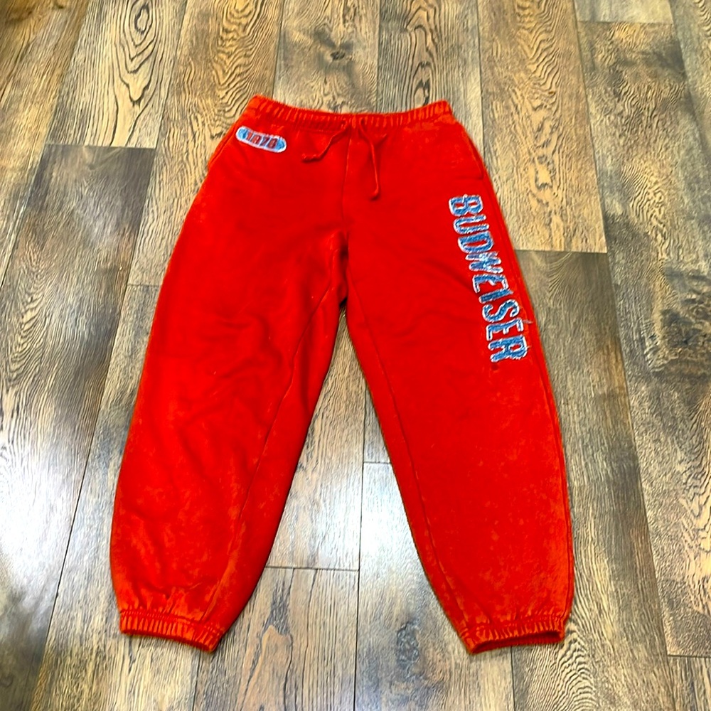 PacSun Budweiser sweatpants burnt, orange, small excellent preowned condition